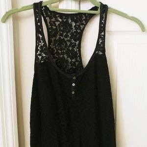 Abercrombie & Fitch Navy lace tank top